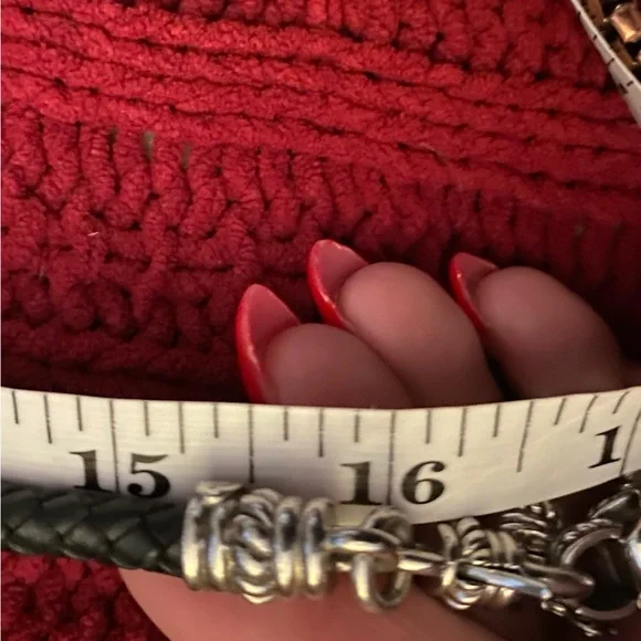 SALE🥂Judith Ripka sterling silver diamonique leather corded necklace/choker - Picture 10 of 10